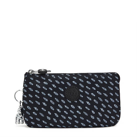 Sacs Kipling Creativity Large Printed Pouch Noir Blanche | FR 1123LI
